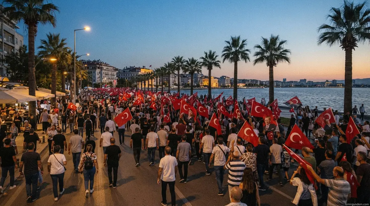 Güzelbahçe'de 29 Ekim Kutlamaları Yürüyüş ve Konserle Sürdü