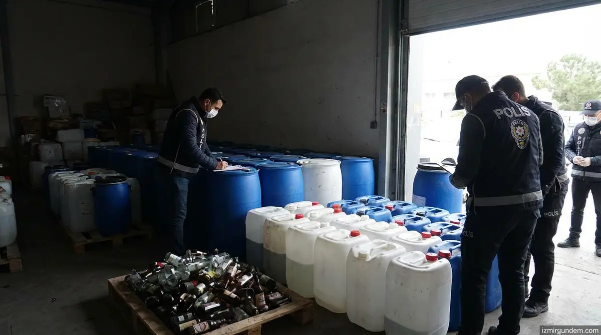 İzmir'de Sahte İçki Operasyonu: 4 Bin Litre