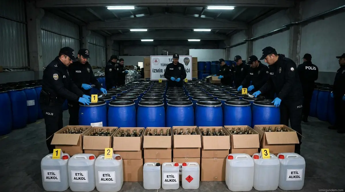 İzmir'de Sahte Alkol Operasyonu: Litrelerce Ele Geçti