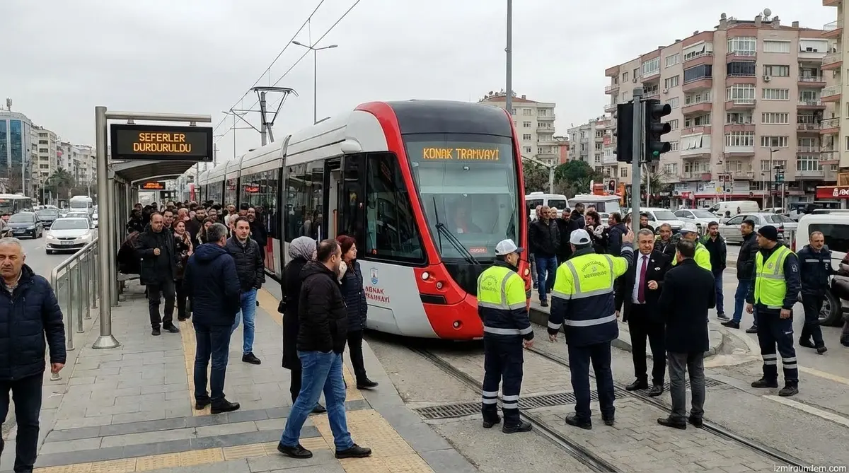 Konak Tramvayı'nda Seferler Durdu