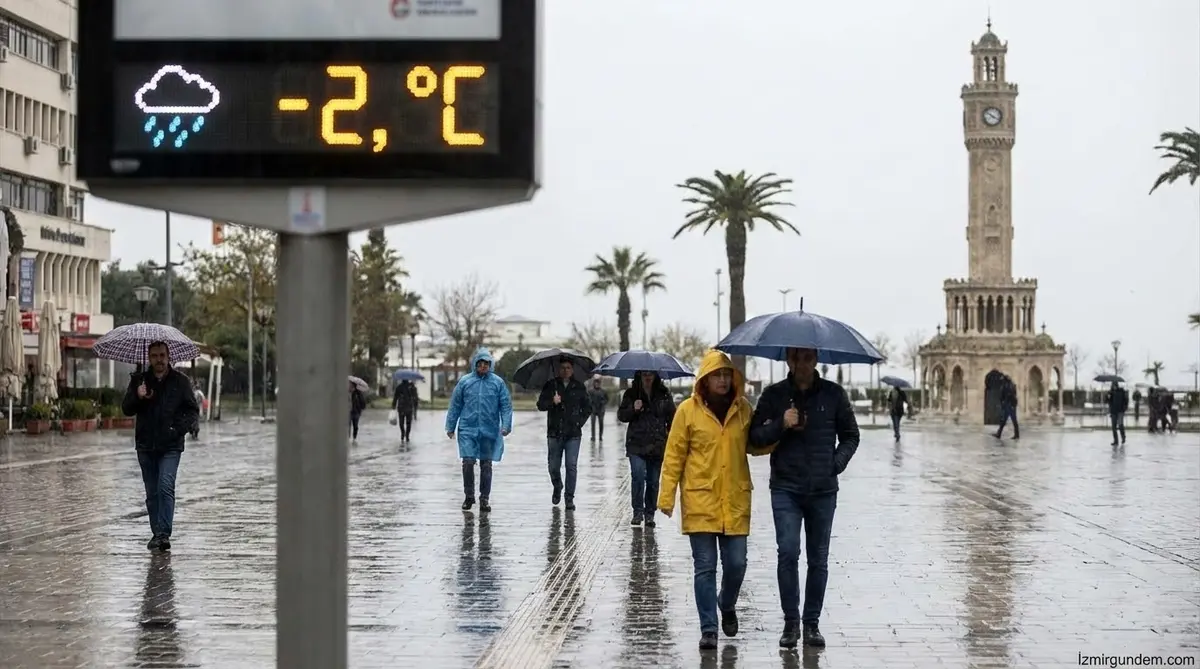 İzmir'de Salı Günü Sağanak Yağış Bekleniyor