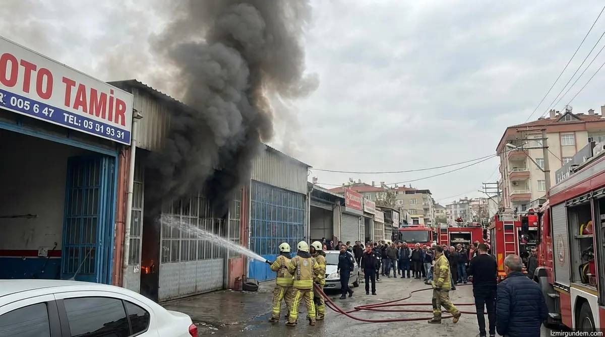 Buca'da Oto Tamirci Deposunda Yangın
