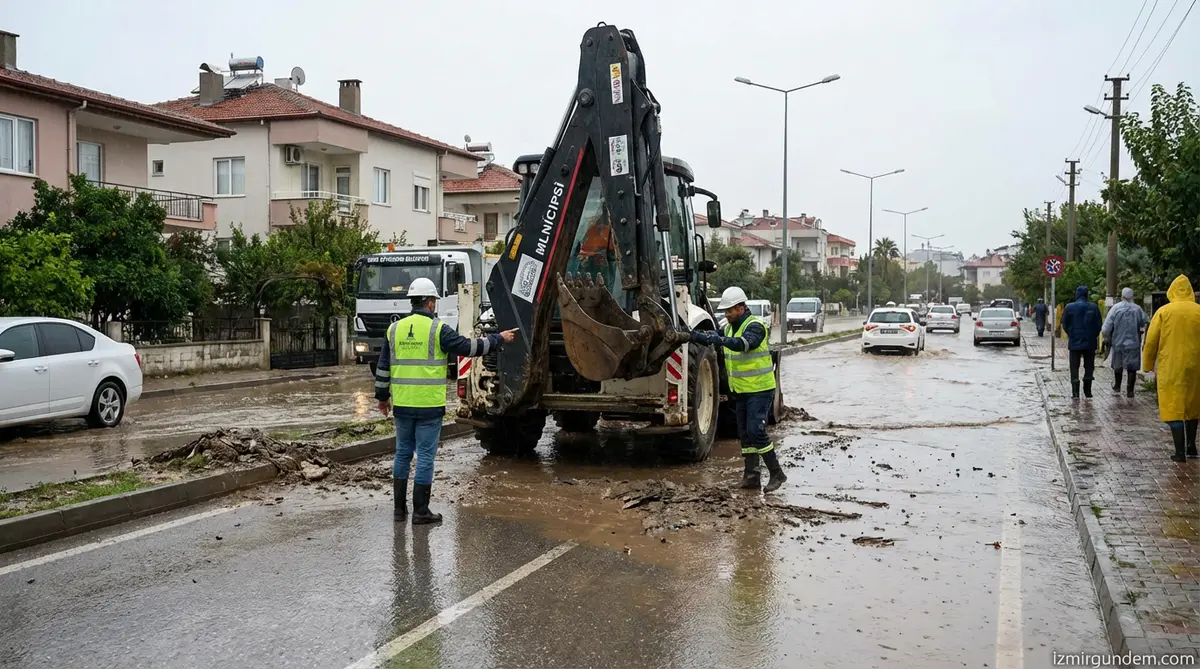 İzmir'de Sel Sonrası Yollar Açılıyor