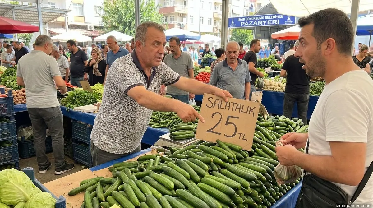 İzmir Pazarlarında Salatalık Fiyatı Arttı