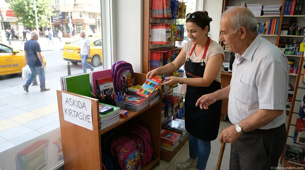 İzmir'de 'Askıda Kırtasiye' Umut Oluyor