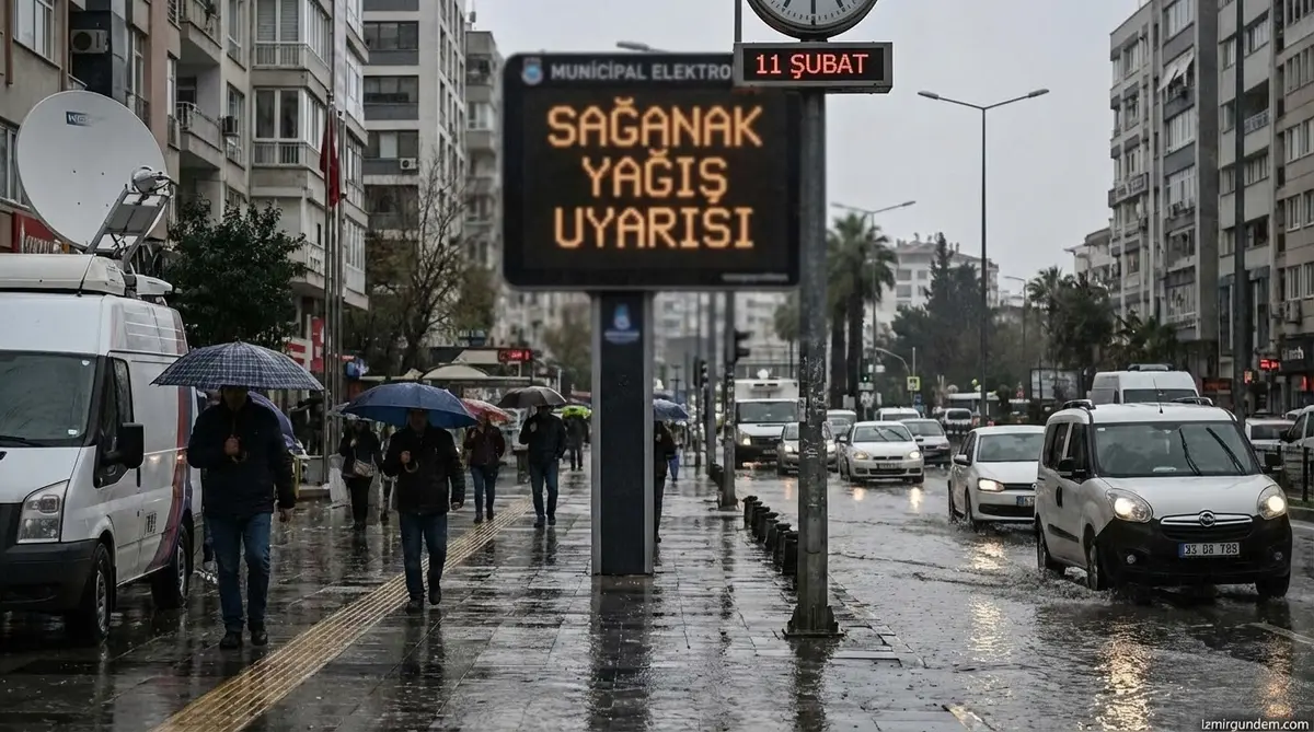 İzmir'de Sağanak Yağış Uyarısı (11 Şubat)