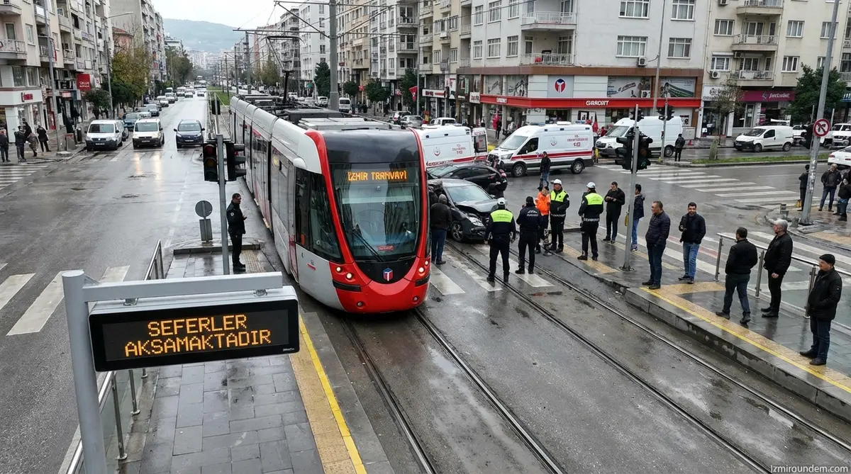 İzmir Tramvayında Kaza: Seferler Aksadı