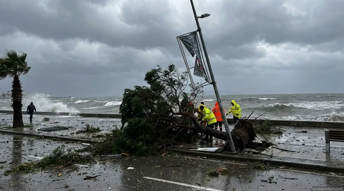 İzmir'de Fırtına: Rüzgar Hızı 137 Km'yi Aştı