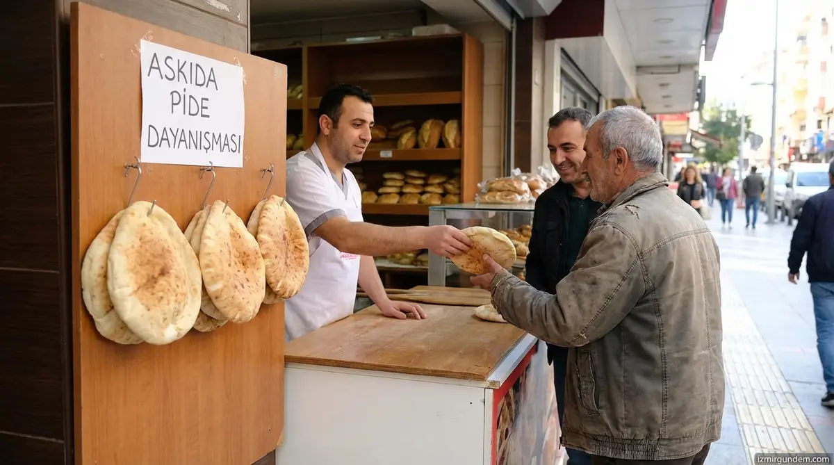 İzmir'de 'Askıda Pide' Dayanışması