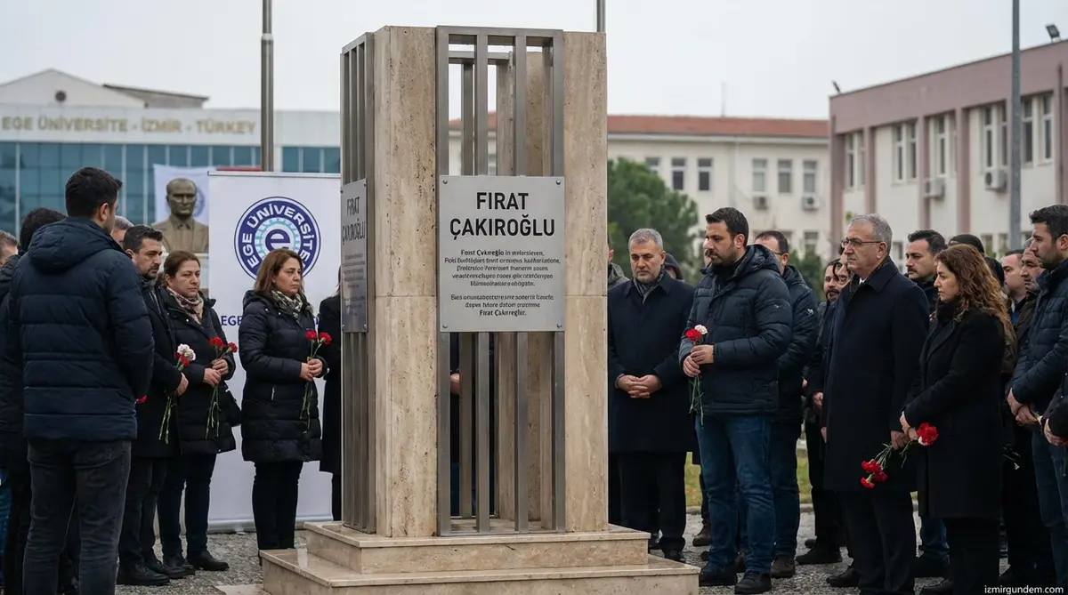 Ege Üniv.'de Fırat Çakıroğlu Anıtı