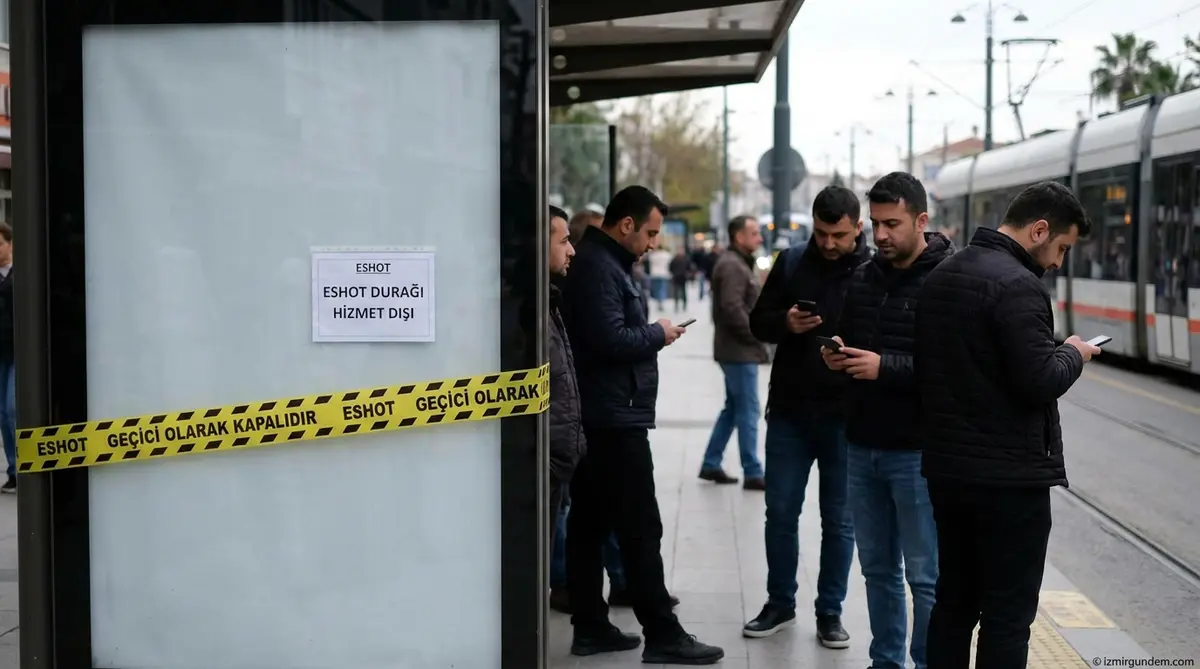 İzmir'de ESHOT Durağı Geçici Olarak Kapandı