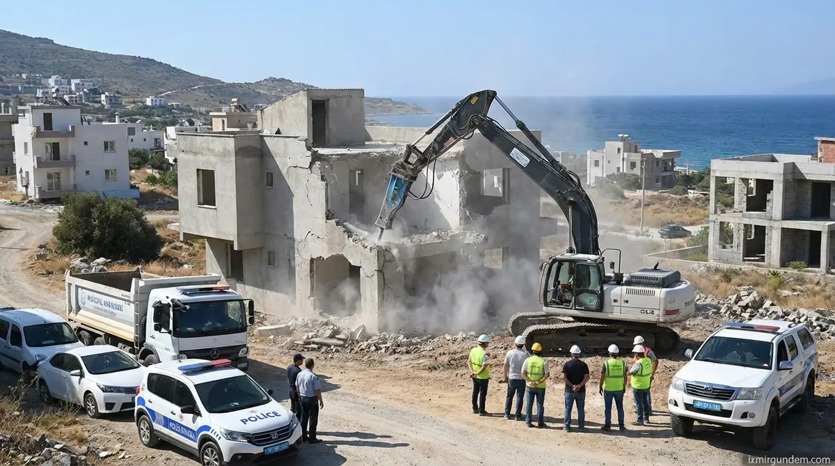 Seferihisar'da 11 Kaçak Yapı Yıkılıyor