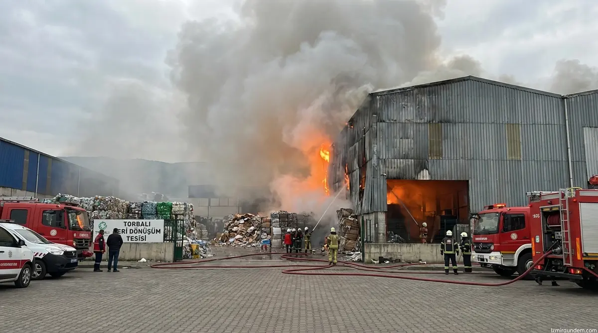 Torbalı'da Geri Dönüşüm Fabrikası Alevlere Teslim