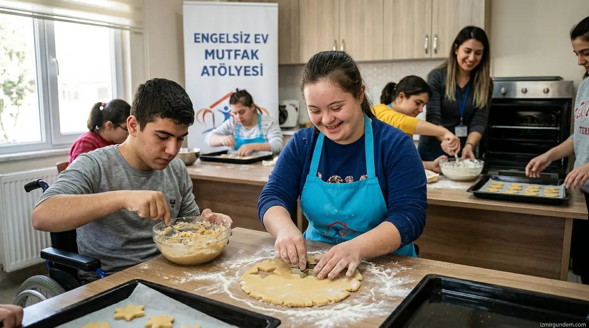 Menderes'te Engelsiz Ev'de Özel Bireyler Kurabiye Yaptı