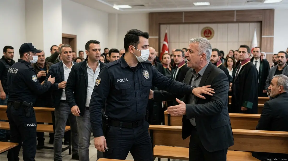 İZBETON Davasında Tansiyon Yükseldi: Duruşma Salonunda Polis Gerginliği