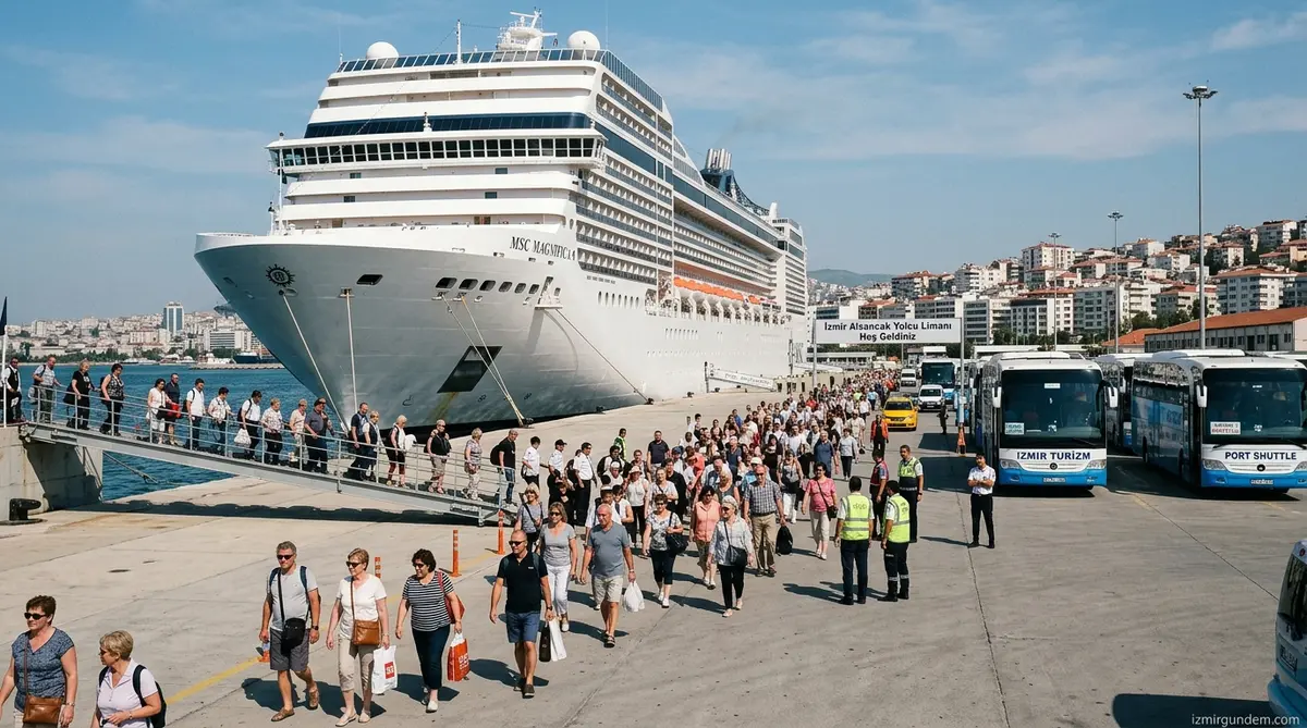 İzmir Alsancak Limanı'na Dev Kruvaziyer Çıkartması: 3 Bin 483 Turist Geldi