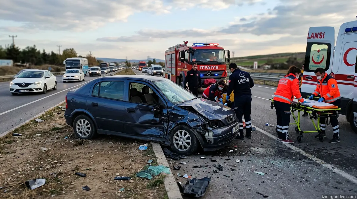 İzmir-Ankara D300 Yolunda Feci Kaza: 2'si Ağır 3 Yaralı