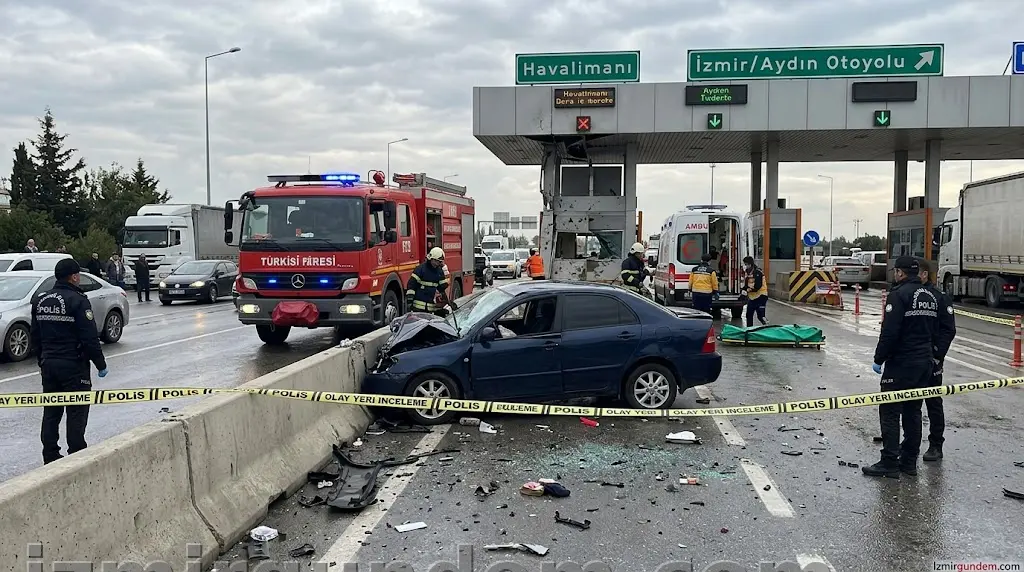 İzmir Aydın Otoyolu Havalimanı Gişelerinde Feci Kaza: 1 Ölü