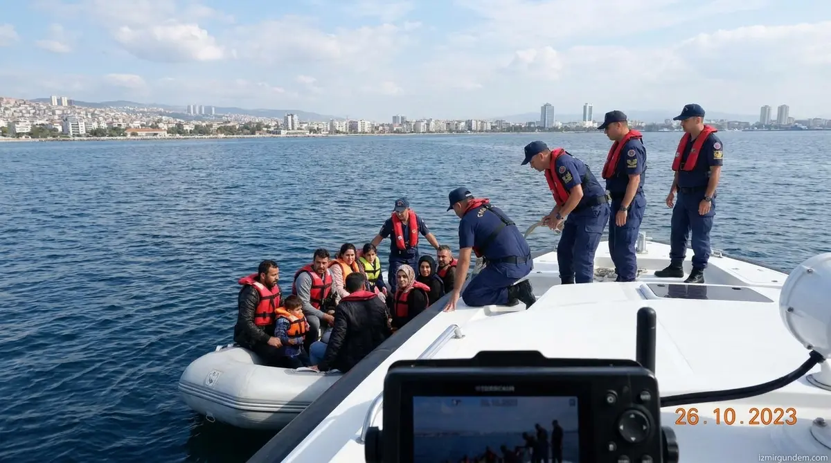 İzmir Açıklarında Peş Peşe Göçmen Operasyonu: 44 Kişi Yakalandı