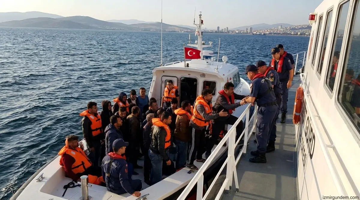İzmir Açıklarında Peş Peşe Operasyon: 67 Göçmen Yakalandı