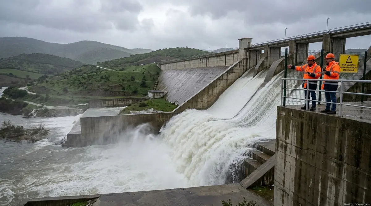 İzmir Barajlarında Yağış Mesaisi: Ürkmez Barajı Taştı Kapaklar Açıldı