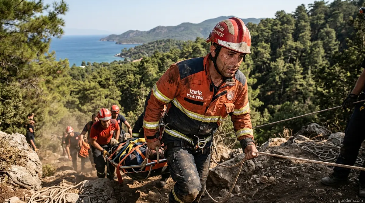 İzmir İtfaiyesi Özdere'de Zorlu Kampta Ter Döktü