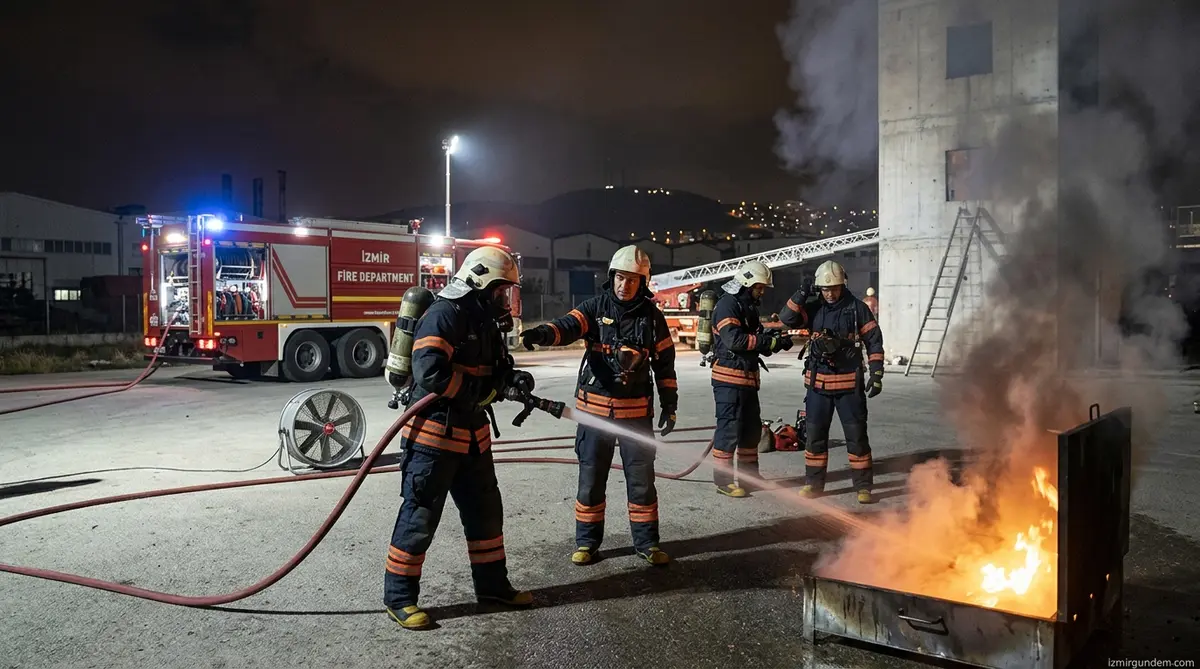 İzmir İtfaiyesi'nde Head Fire Project: Ateş Savaşçıları Gece Tatbikatında