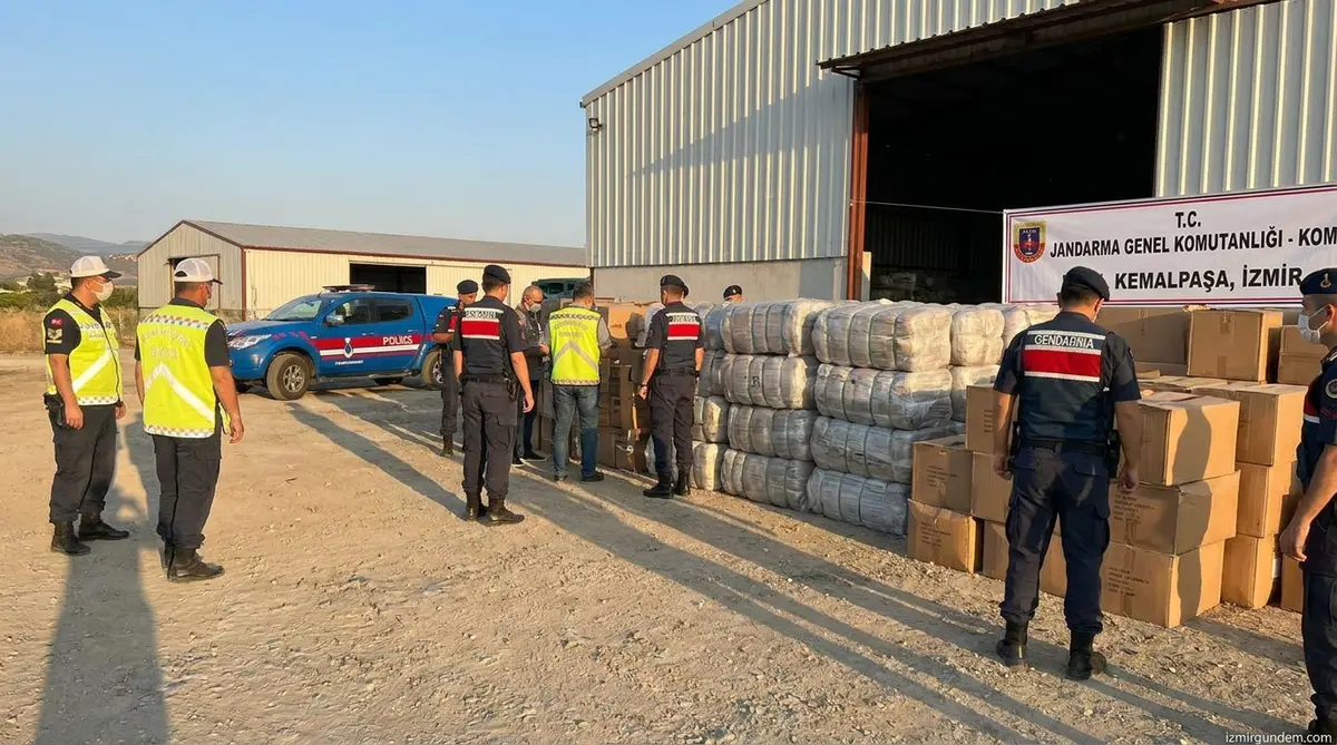 İzmir Kemalpaşa'da 125 Milyonluk Kaçak Tütün Operasyonu