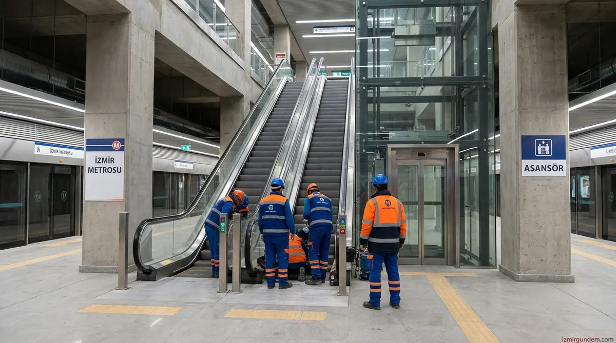 İzmir Metro Yürüyen Merdiven ve Asansör Bakımı: 280 Ekipman Takipte