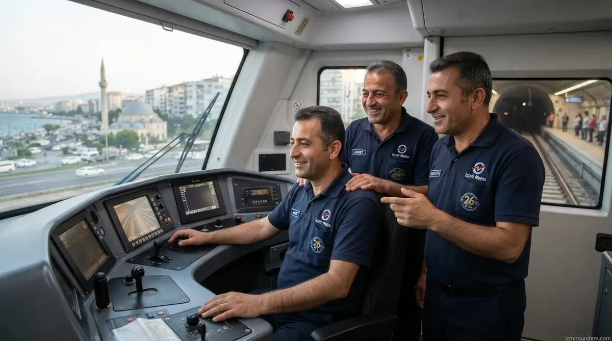 İzmir Metrosu'nun 26 Yıllık Üç Vatmanı Görevini Sürdürüyor