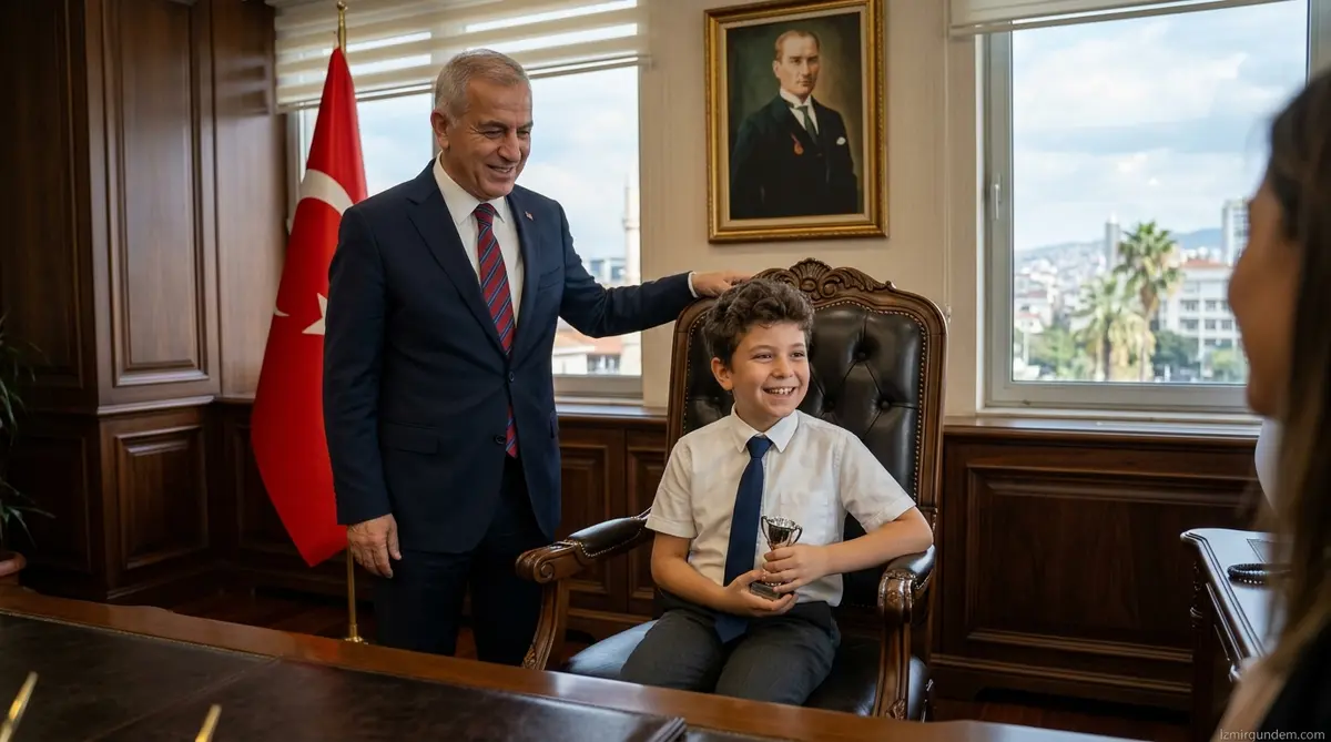 İzmir Valiliği Makam Koltuğu 10 Yaşındaki Matematik Şampiyonuna Emanet