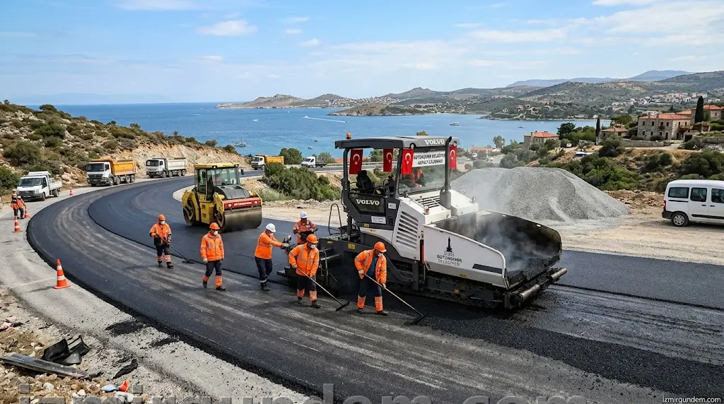 İzmir Yarımada Yollarında Dev Asfalt Hamlesi