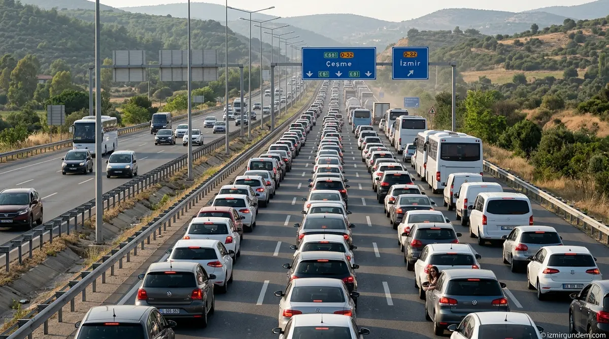 İzmir Çeşme Otoyolu'nda Hafta Sonu Kilidi: Kilometrelerce Kuyruk Oluştu