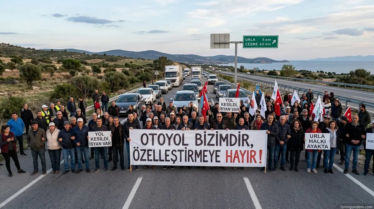 İzmir-Çeşme Otoyolu'nda Özelleştirme İsyanı: Urla'da Yol Kapatıldı