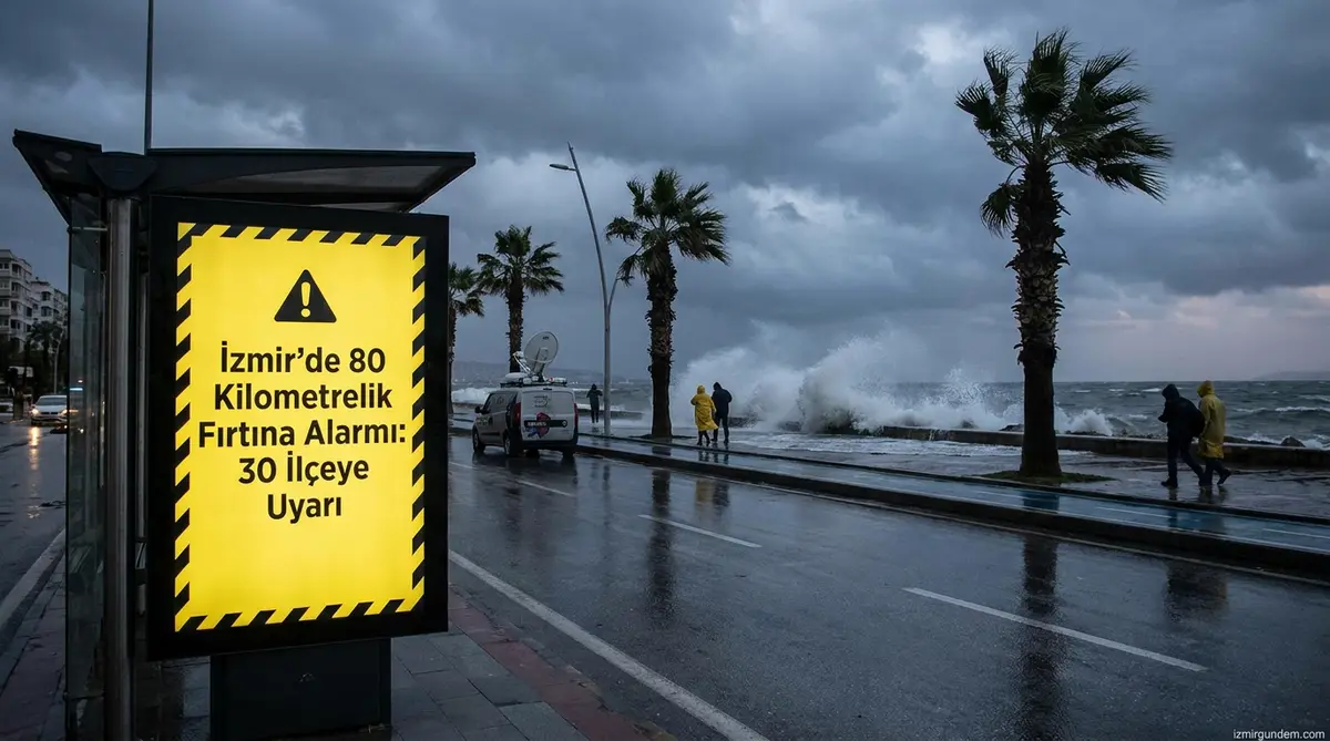 İzmir'de 80 Kilometrelik Fırtına Alarmı: 30 İlçeye Uyarı