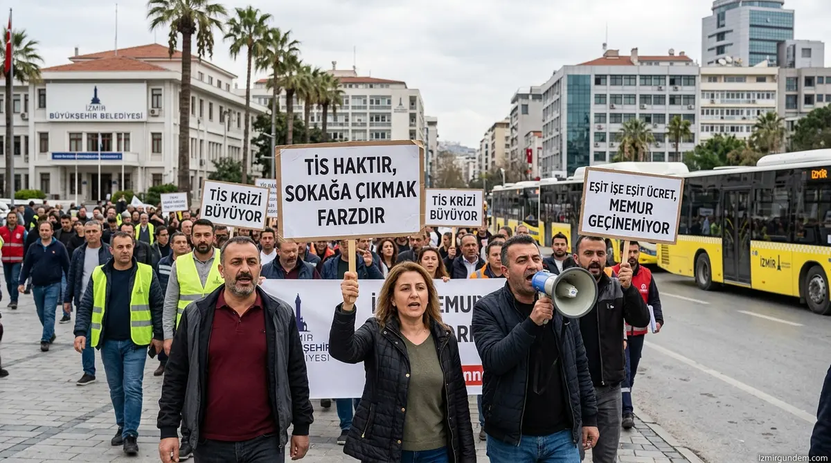 İzmir'de Belediye Memurları Sokakta: TİS Krizi Büyüyor