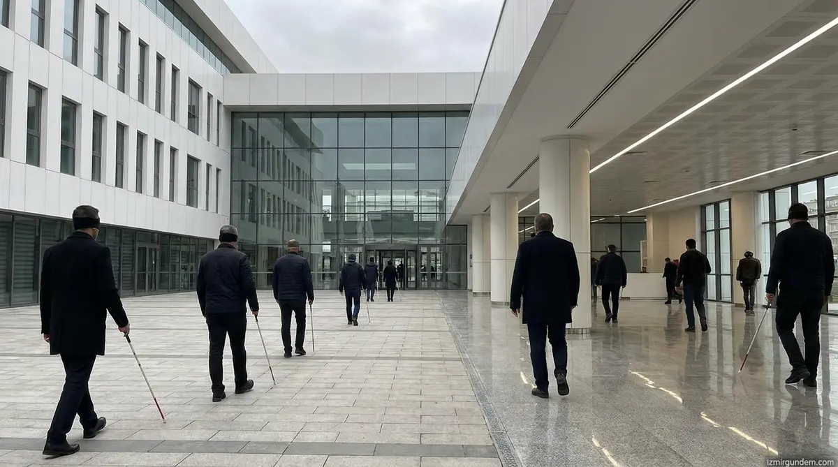 İzmir'de Belediye Personeli Görme Engellilerin Dünyasını Deneyimledi