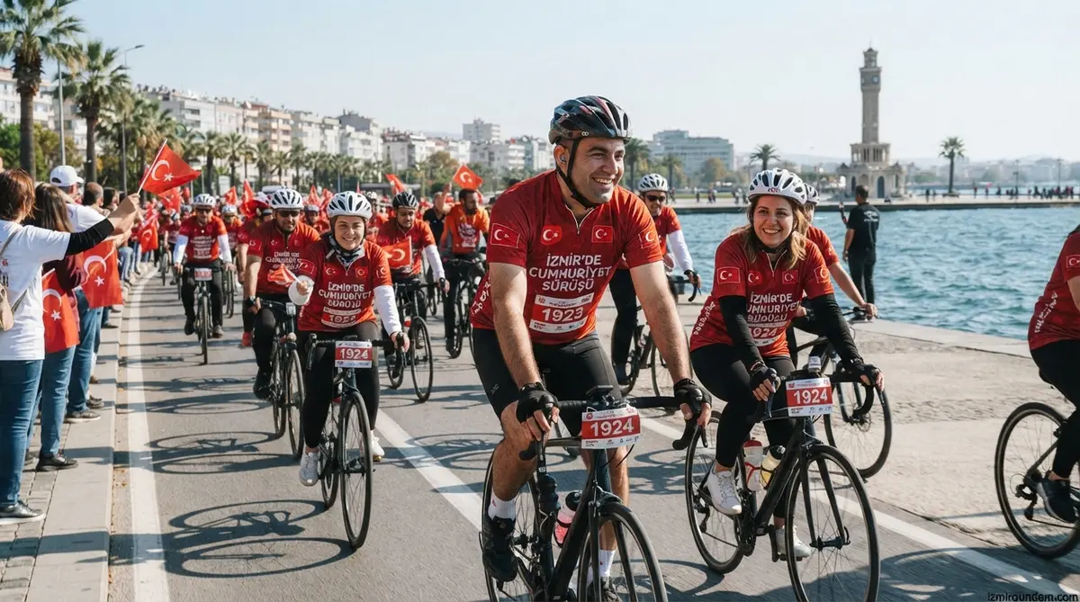 İzmir'de Cumhuriyet Sürüşü: İşitme Engelliler Pedal Çevirdi