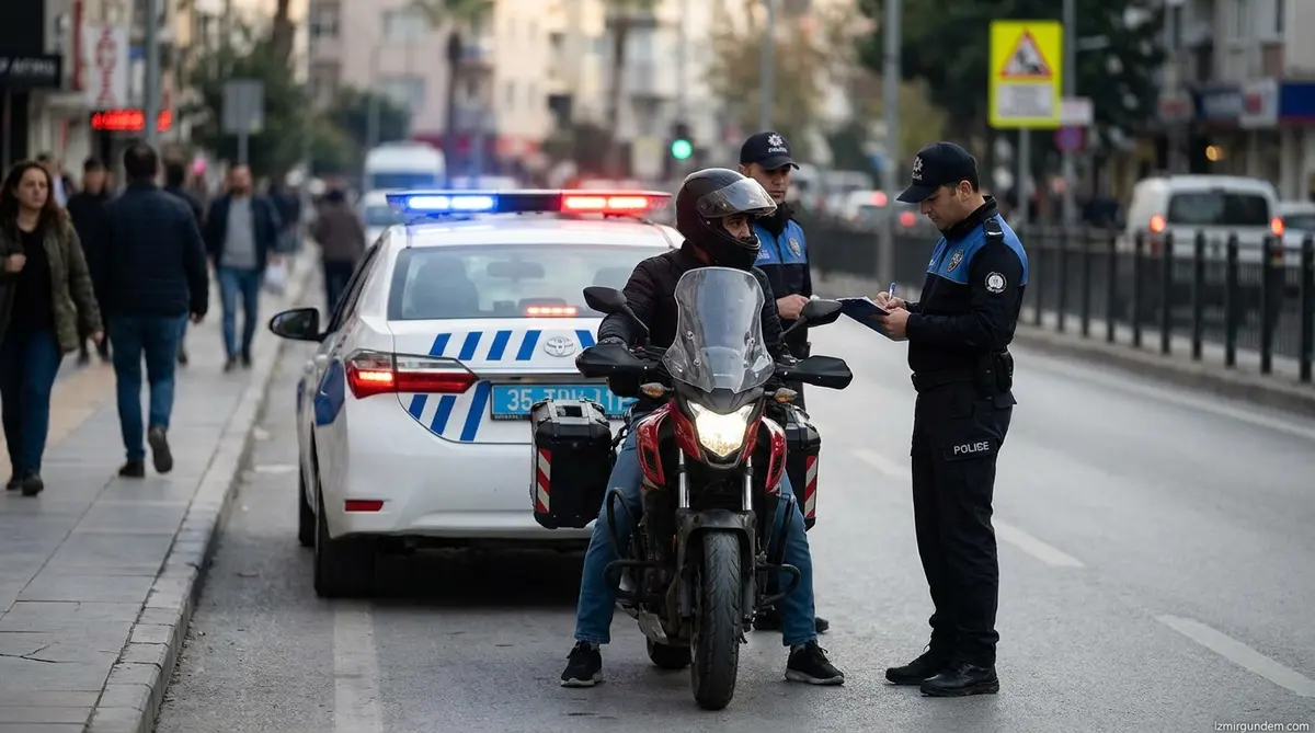 İzmir'de Dur İhtarına Uymayan Motosikletliye Rekor Ceza
