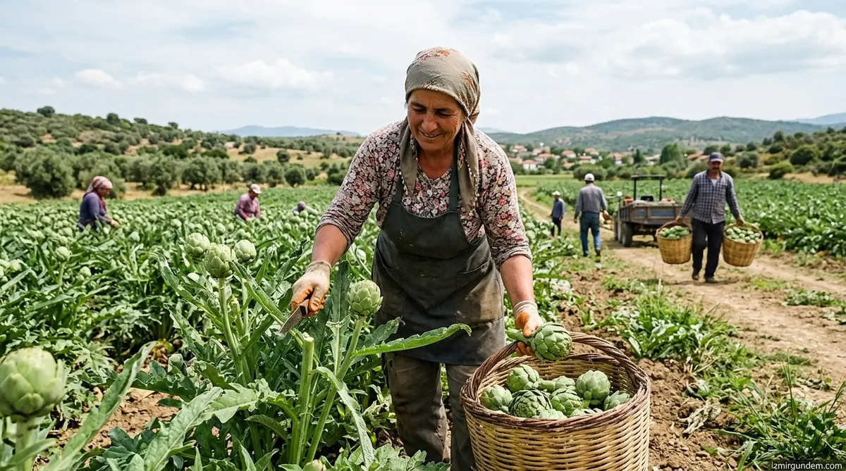 İzmir'de Enginar Hasadı Başladı: Türkiye'nin Üretim Yükünü Kent Çekiyor