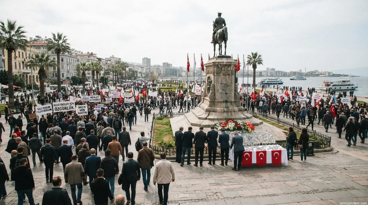 İzmir'de gazetecilerden sansür yürüyüşü: Artık yeter