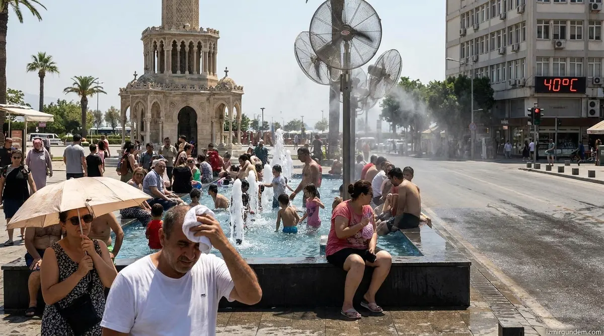 İzmir'de Hissedilen Sıcaklık 40 Dereceye Çıkıyor