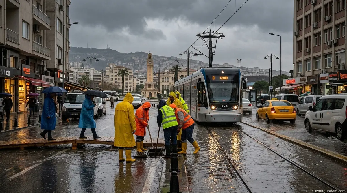 İzmir'de Sağanak Mesaisi: 10 Saattir Aralıksız Yağmur Sürüyor