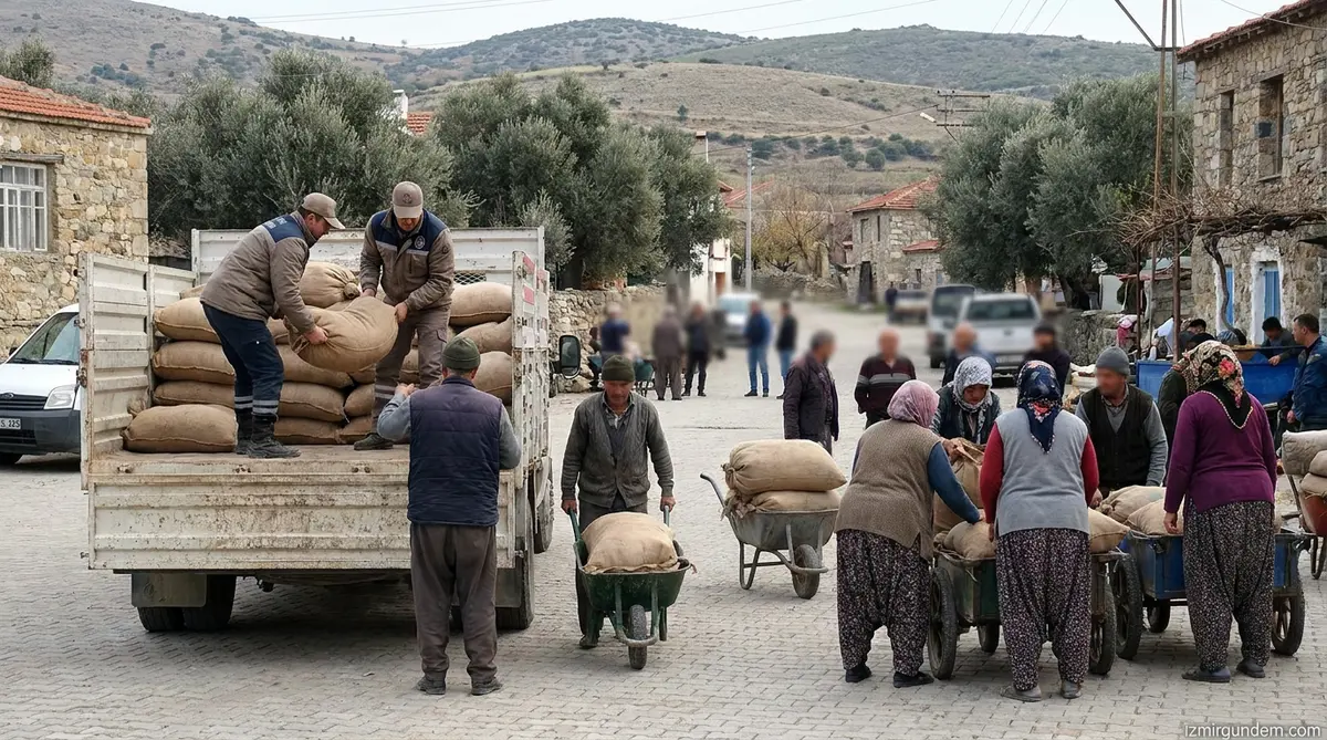 İzmir'de Yangın Mağduru Çiftçilere 30 Ton Yem Desteği