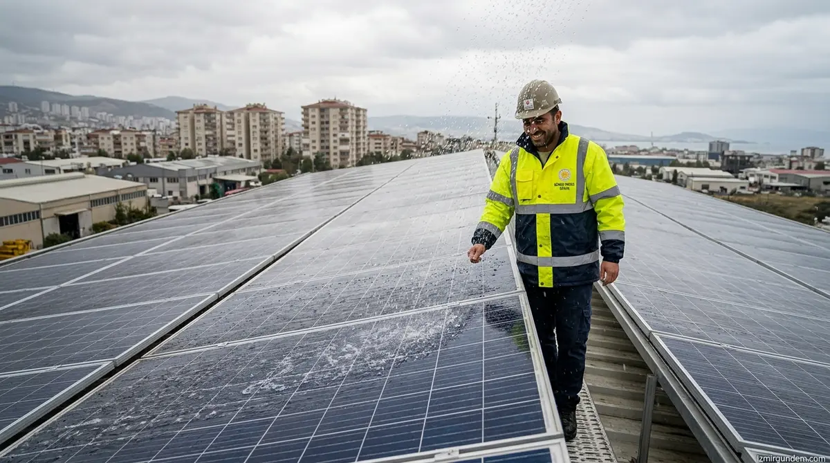 İzmir'de Yağmur Suyu Güneş Panellerine Hayat Veriyor