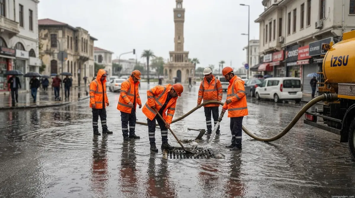 İzmir'de Yağış Alarmı: İZSU 665 Personeli Sahaya İndirdi