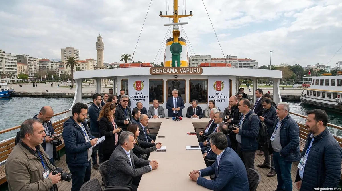 İzmirli Gazeteciler Bergama Vapuru'nda Buluştu