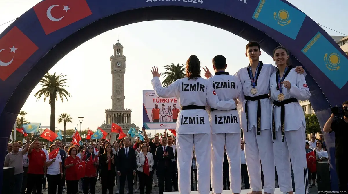 İzmirli Tekvandocular Astana'da Kürsüye Çıktı