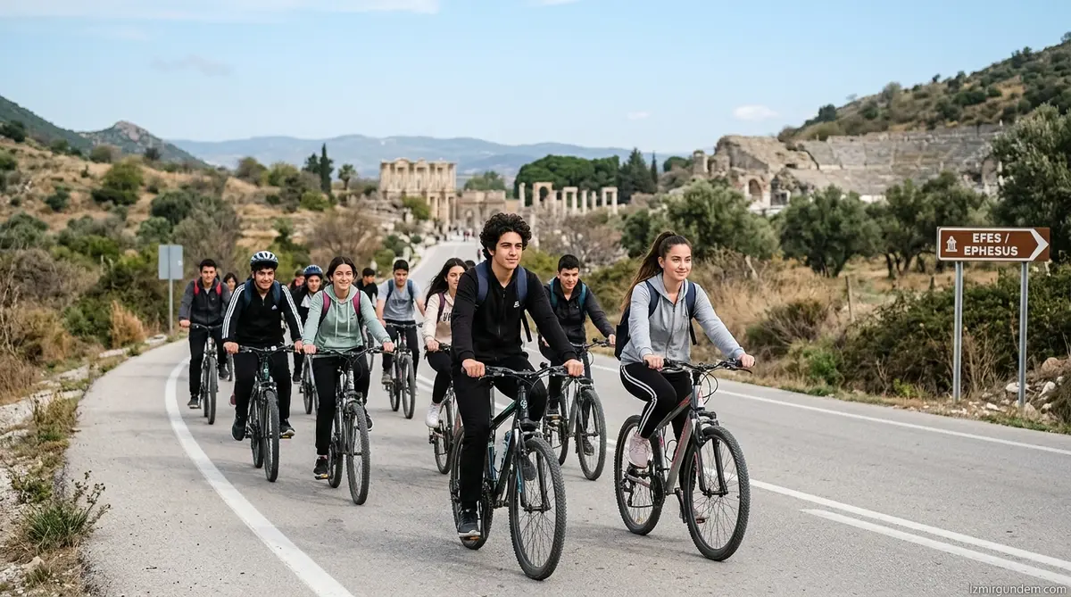 İzmirli Öğrenciler Efes Yolunda Pedala Basıyor