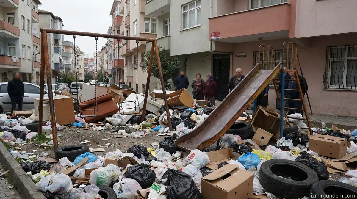 Karabağlar 4501 Sokak Çocuk Parkı Çöplüğe Döndü